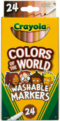 Crayola Colors of the World Fine Line Washable Markers 24 Count