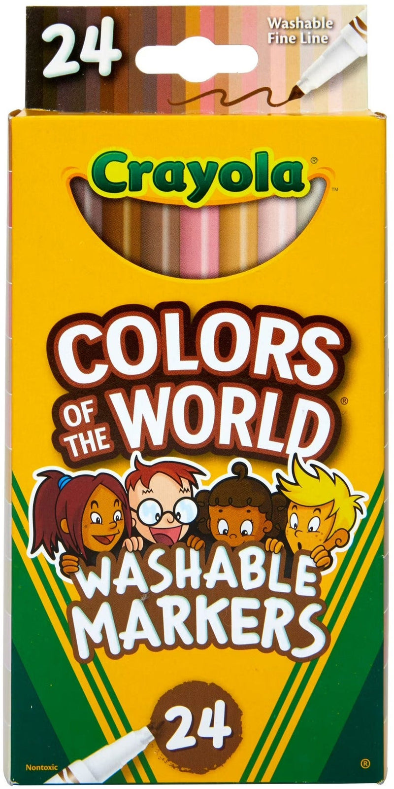 Crayola Colors of the World Fine Line Washable Markers 24 Count