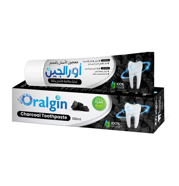 Oralgin Charcoal Toothpaste With Myrrh Extract, Fluoride, Fresh Breath, 100 ml