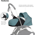 Stokke YOYO Newborn Pack 0+ Lie-Flat Bassinet with Anti-UV Canopy, Aqua