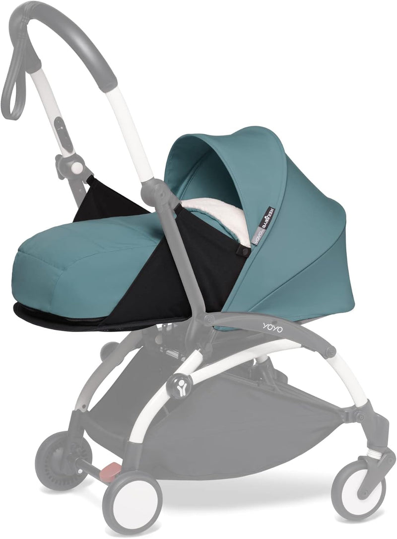 Stokke YOYO Newborn Pack 0+ Lie-Flat Bassinet with Anti-UV Canopy, Aqua