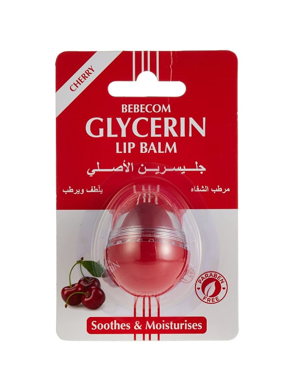 BABECOM Cherry Lip Balm, Glycerin Hydration, Natural Shine, 10g