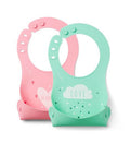 Nuvita Squashy Silicone Bibs Adjustable Neck Waterproof Set of 2