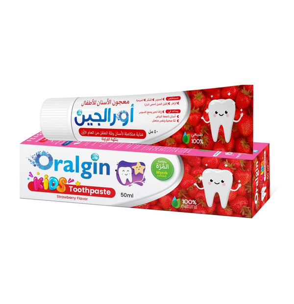 Oralgin Kids Toothpaste Strawberry Flavor Fluoride-Free Myrrh Extract 50ml