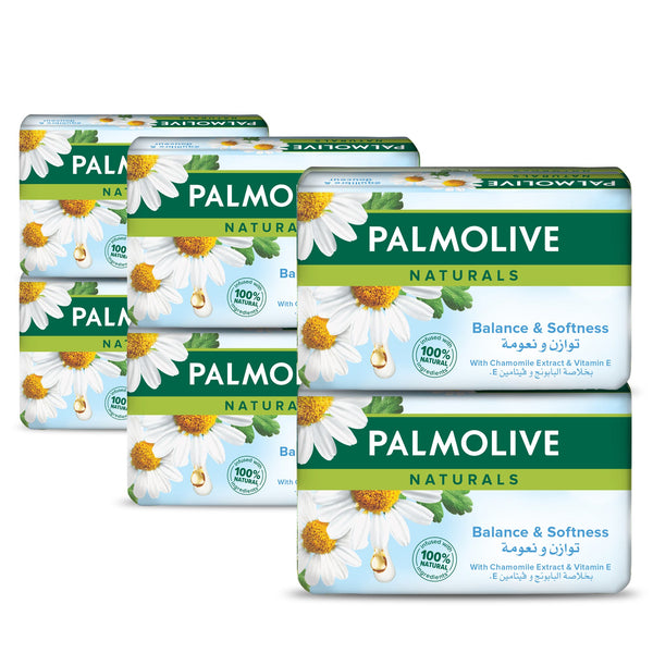 Palmolive Naturals Chamomile Extract Bar Soap with Vitamin E, 170g, 6 Bars