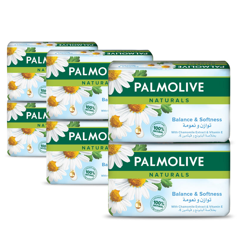 Palmolive Naturals Chamomile Extract Bar Soap with Vitamin E, 170g, 6 Bars