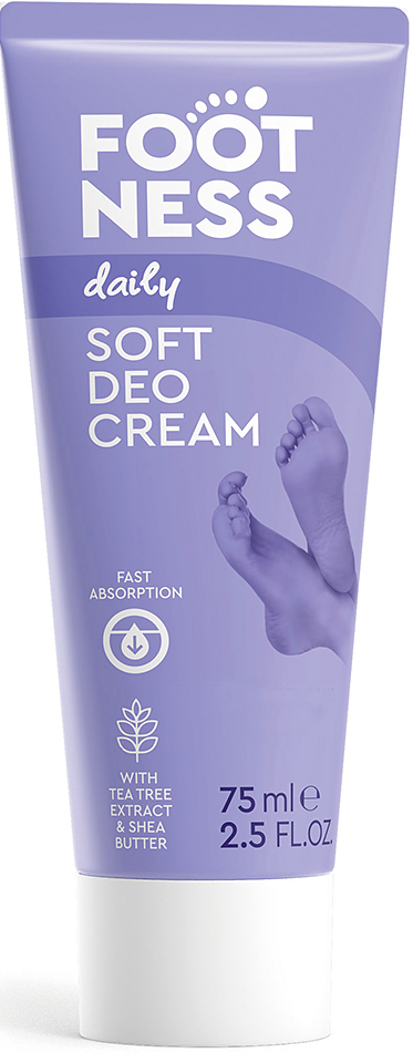 Footness Soft Deo Cream 3-in-1 Moisturizing Foot Cream Shea Butter Panthenol 75 ml