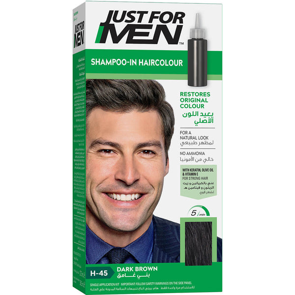 Just For Men Shampoo-In Hair Color Dark Brown Grey Blending Kit
