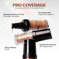 L.A. Girl Pro Coverage Illuminating Foundation Liquid Dewy Finish Vitamin E & C Coffee 28 ml