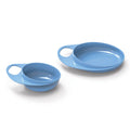 Nuvita EasyEating Plate and Bowl Set, Curved-Edge Feeding Bowls, Blue, 2 Pieces