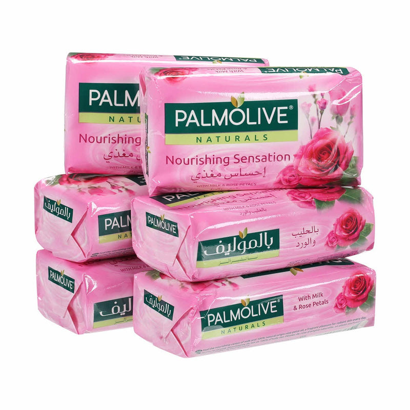 Palmolive Naturals Milk & Rose Bar Soap 170 g, 6-Piece Pack