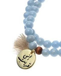 Min Maadan Alensan Inny Qarib Prayer Beads 99 Beads Turquoise & Angelite Pendant 6mm