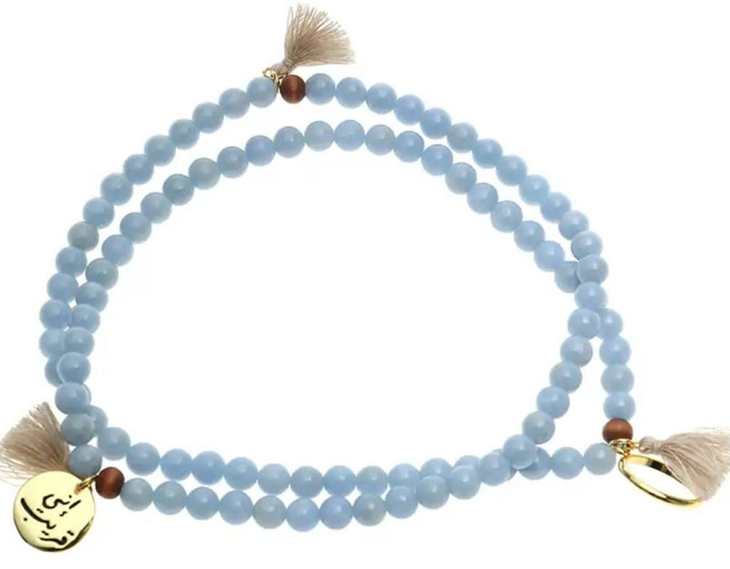 Min Maadan Alensan Inny Qarib Prayer Beads 99 Beads Turquoise & Angelite Pendant 6mm