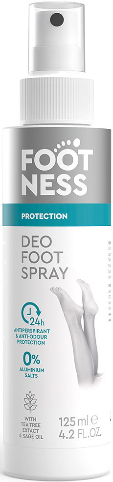 Footness Deo Foot Spray Antiperspirant Foot Deodorant, 24-Hour Protection, 125 ml