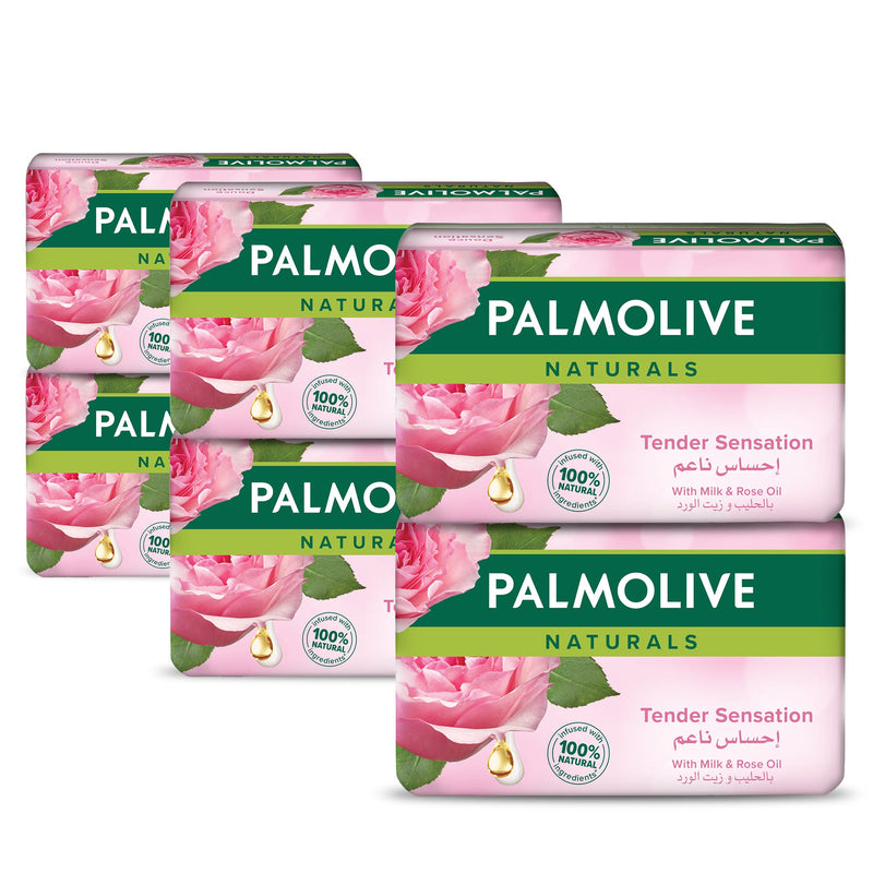 Palmolive Naturals Milk & Rose Bar Soap Natural Rose Oil 120g x 6