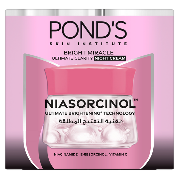 Pond's Bright Miracle Ultimate Clarity Night Cream, Brightening Vitamins, 50g
