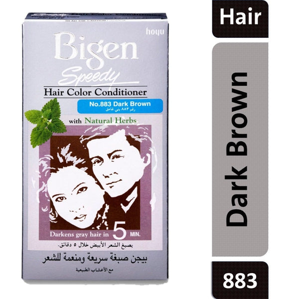 Bigen Hair Color Speedy Conditioner Hair Dye Dark Brown 883 Kit