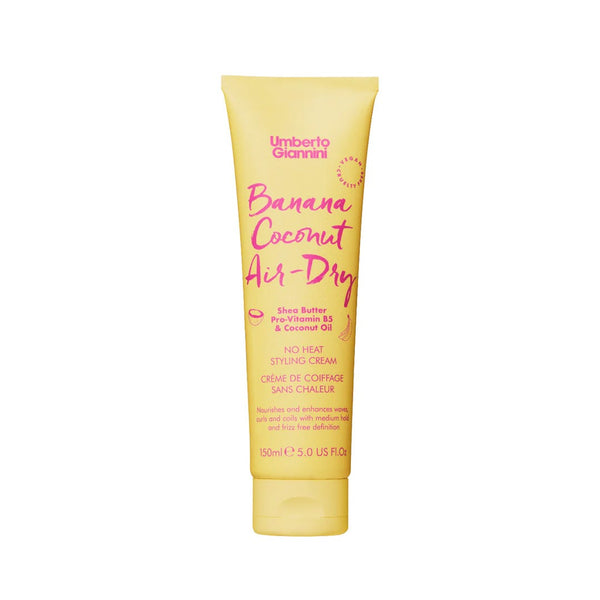 Umberto Giannini Banana Coconut Air Dry Curl Enhancer Cream, Medium Hold, 150 ml
