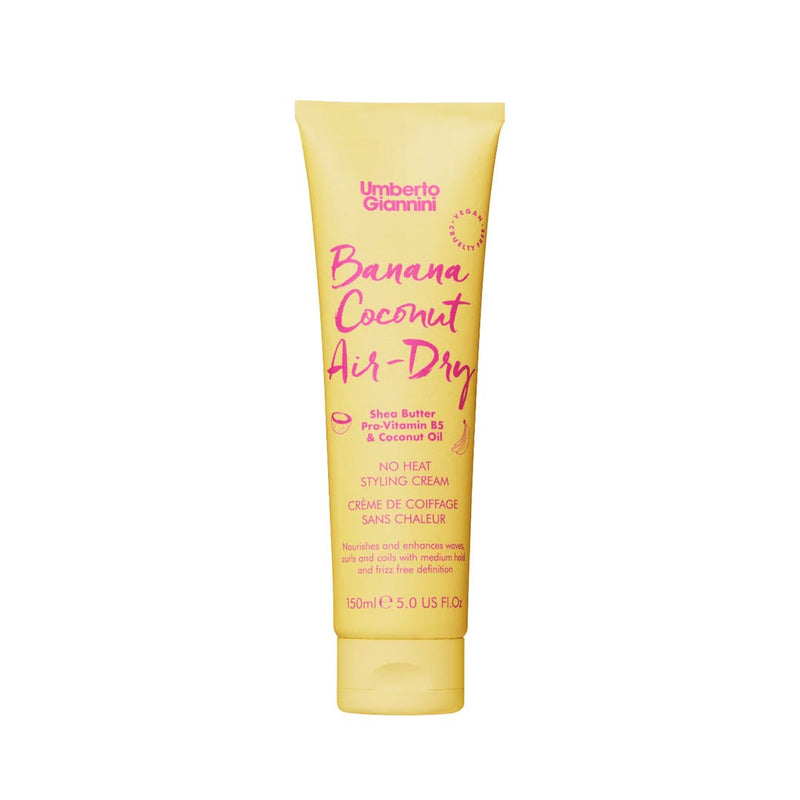 Umberto Giannini Banana Coconut Air Dry Curl Enhancer Cream, Medium Hold, 150 ml