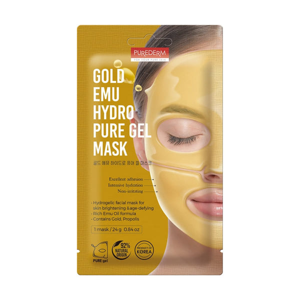 PUREDERM Gold Emu Hydrogel Facial Mask with Gold and Propolis