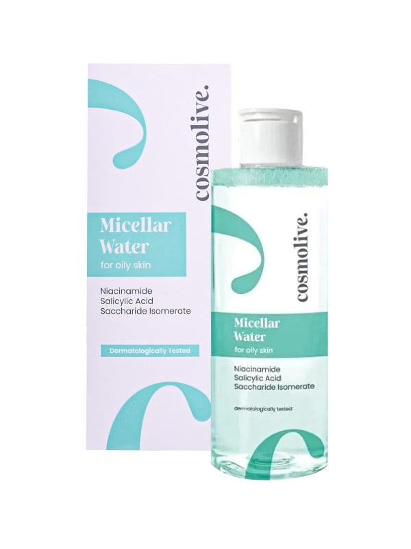 Cosmolive Micellar Water for Oily Skin, Niacinamide and Salicylic Acid, 390 ml