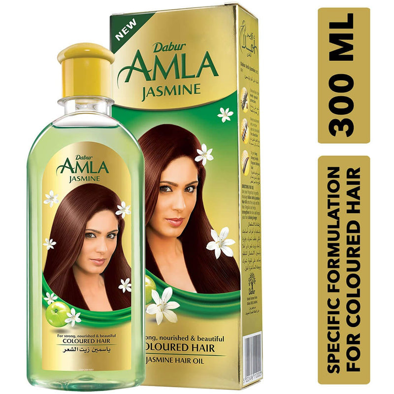 Dabur Amla Jasmine Hair Oil Liquid Coconut Oil Colored Hair Care 300 ml
