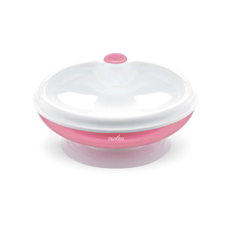 Nuvita Warm Feeding Plate With Suction Cup Pink