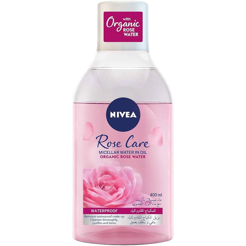 NIVEA Rose Care Micellar Water Organic Rose Water Waterproof Makeup Remover 400ml