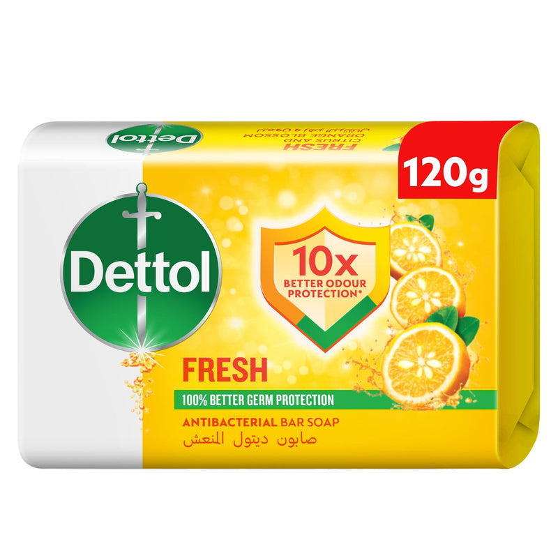Dettol Fresh Bathing Soap Bar Citrus & Orange Blossom Scent 120g