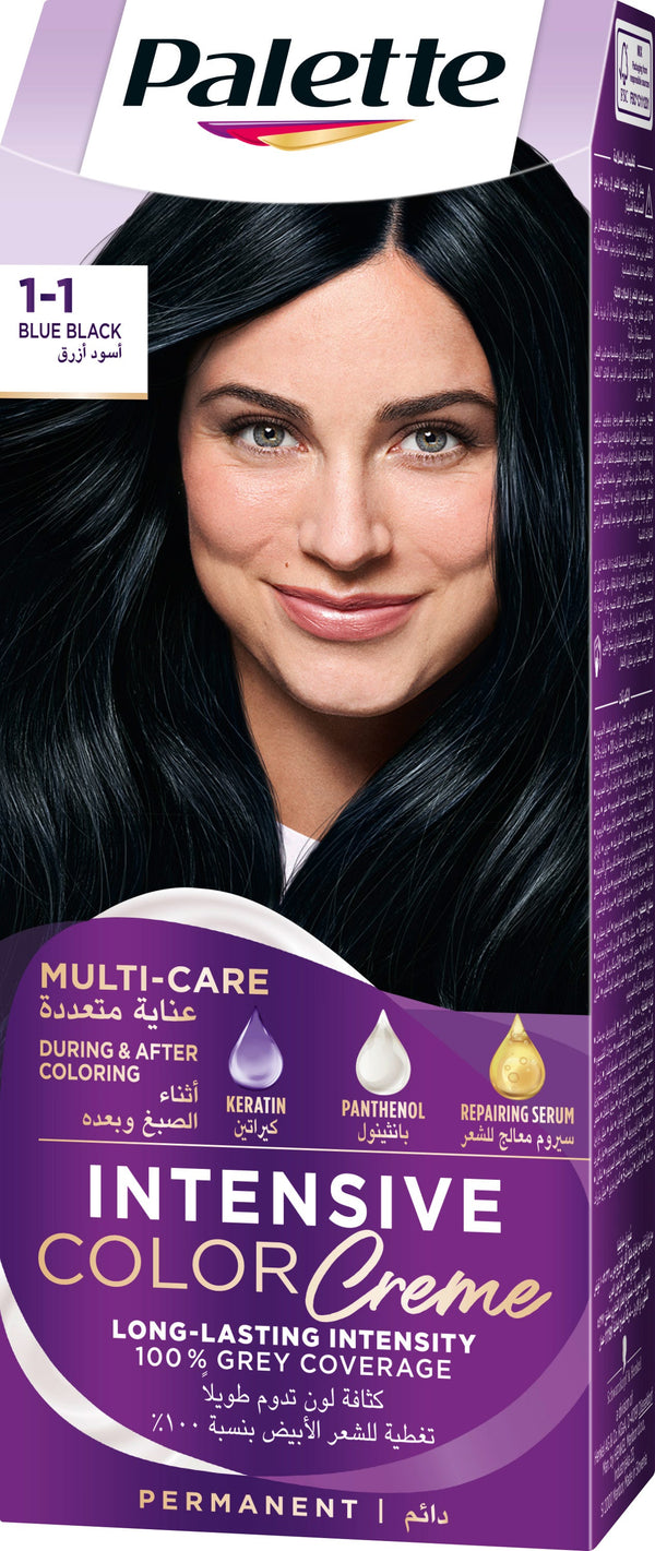Palette Intensive Color Creme Hair Dye Blue Black 1-1 Permanent Colour