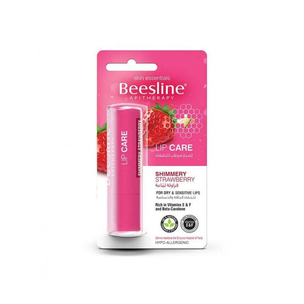 Beesline Strawberry Lip Balm Stick, Hydrating Shine, 4 g