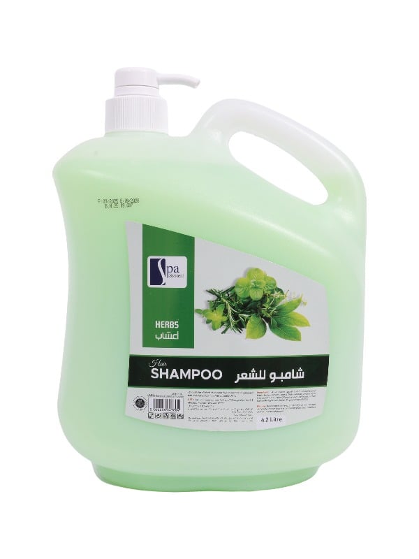 Spa System Herbal Hair Shampoo, Scalp Cleansing Formula, 4.2L