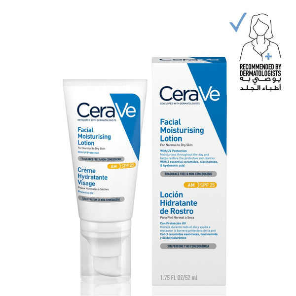 CeraVe AM Facial Moisturizing Lotion SPF 25 Hyaluronic Acid 52 ml
