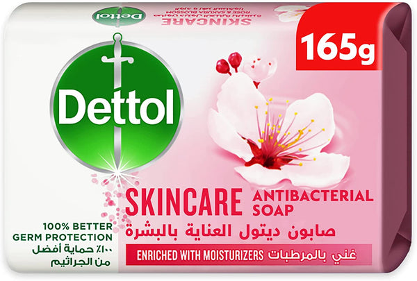 Dettol Skincare Bathing Soap Bar Glycerine Rose & Sakura Blossom Scent 165g
