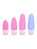 Salon System Empty Travel Container Set Refillable Silicone Bottles Leak-Proof 4 Pieces