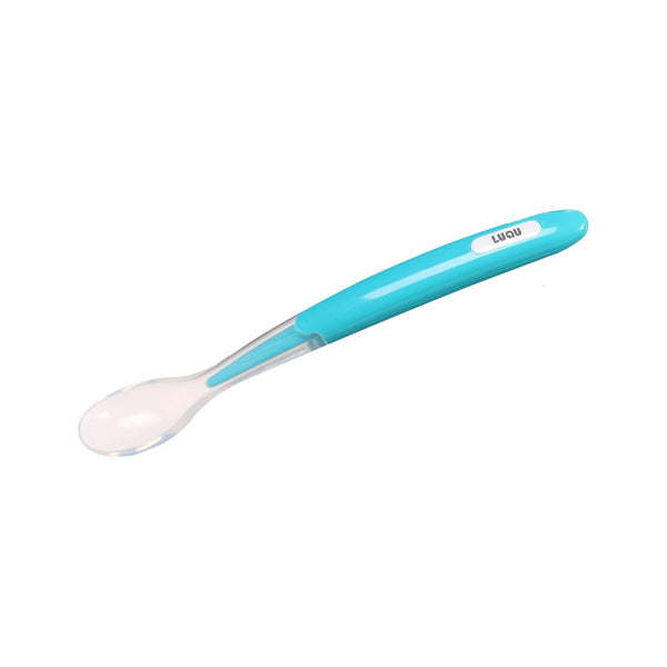 Luqu Silicone Baby Food Spoon Soft Tip Blue
