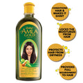 Dabur Amla Gold Hair Oil Liquid Almond Henna Coconut Oil 300 ml