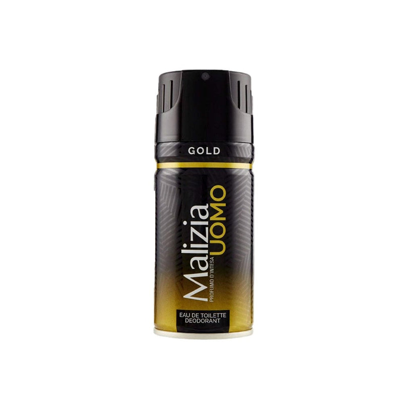 Malizia Gold Men Deodorant Spray with Woody Fragrance, 150 ml