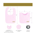 LuQu 3 Bibs Set Pink, Soft Absorbent Baby Feeding Bibs, Adjustable Fit, 0 Months+