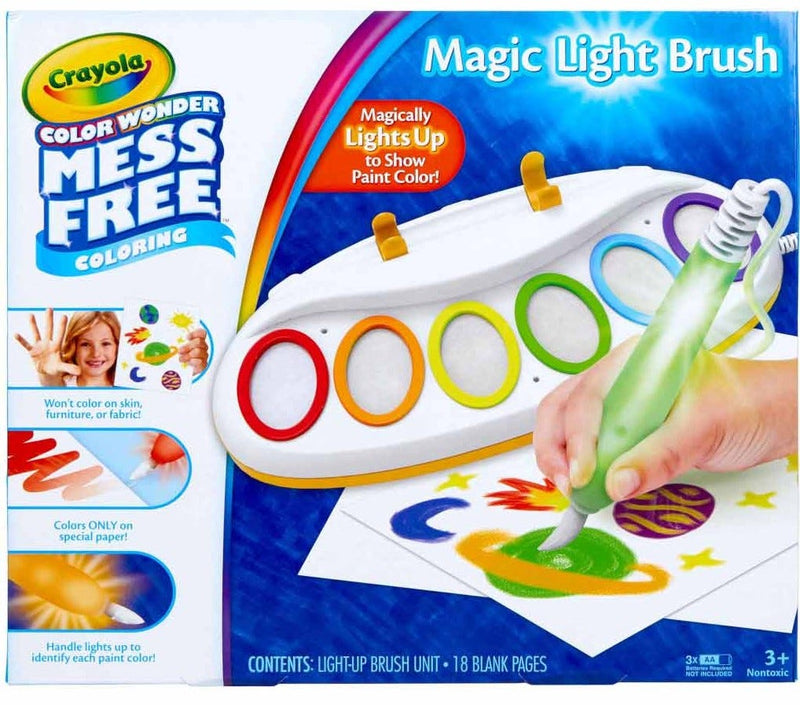 Crayola Color Wonder Magic Light Brush Mess-Free Painting Set, 6 Paints, 18 Sheets