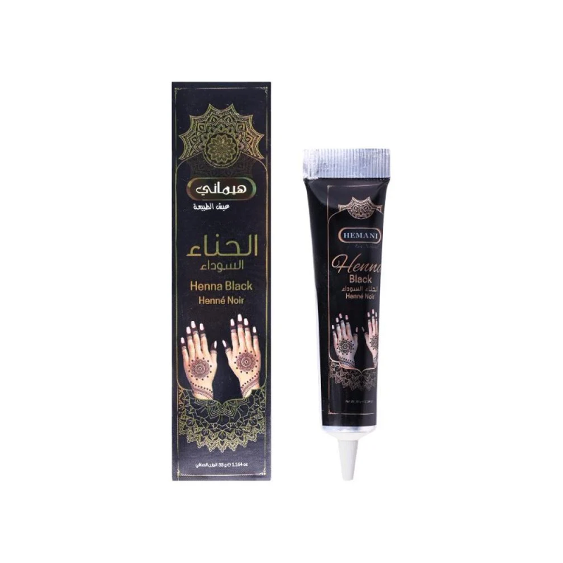 Hemani Black Henna Hair Color Tube Ready-to-Use Formula 33g