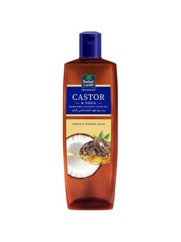 Parachute Advansed Coconut Oil with Castor and Shea, Argan Blend, Pleasant Scent