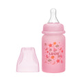 Luqu Glass Baby Bottle Silicone-Coated Borosilicate Glass Pink 120 ml