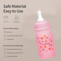 Luqu Glass Baby Bottle Silicone-Coated Borosilicate Glass Pink 120 ml
