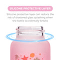 Luqu Glass Baby Bottle Silicone-Coated Borosilicate Glass Pink 120 ml