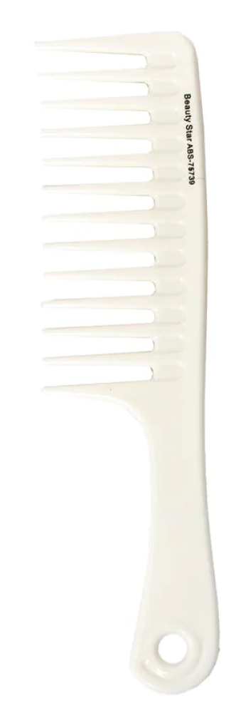 Beauty Star Hair Comb ABS Detangling Design White