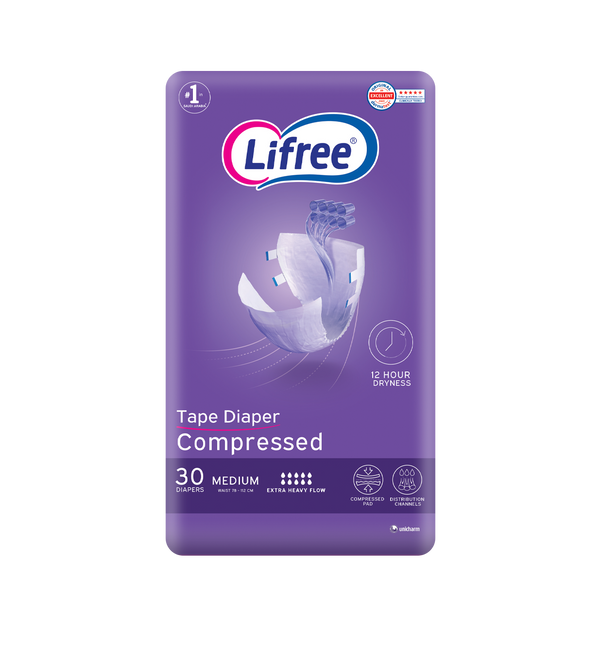 Lifree Adult Tape Diaper Medium 30 Diapers