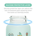 Luqu Glass Baby Bottle Silicone-Coated Borosilicate Glass Blue 120 ml