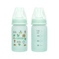 Luqu Glass Baby Bottle Silicone-Coated Borosilicate Glass Blue 120 ml