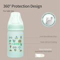 Luqu Glass Baby Bottle Silicone-Coated Borosilicate Glass Blue 120 ml